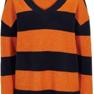 Pruhovaný pulovr s výstřihem do V
