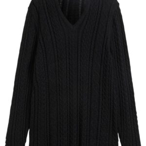 Široký bavlněný svetr s pólo límcem