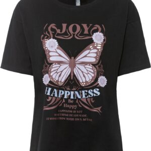 Oversized tričko s motýlím vzorem