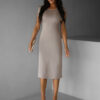 Béžové elegantní basic šaty NEVILLA Velikost: ONESIZE - Image 3