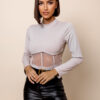 Béžové elegantní body AIMI se štrasem Velikost: ONESIZE - Image 2