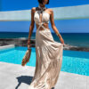 Béžové elegantní šaty SARAINE Velikost: M/L - Image 3