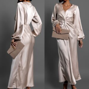 Béžové společenské elegantní šaty ARATO Velikost: ONESIZE