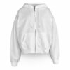 Bílá basic bavlněná mikina s kapucí OUTUBRO na zip Velikost: ONESIZE - Image 2