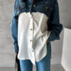 Bílá oversized denim košile HIRMATE Velikost: M/L - Image 2