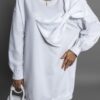 Bílá oversized mikina BONTRIX s mašlí Velikost: ONESIZE - Image 3