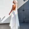Bílé elegantní šaty BEATRICE s vázáním - Image 3