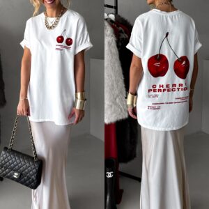 Bílé oversize triko MANON s potiskem Velikost: ONESIZE
