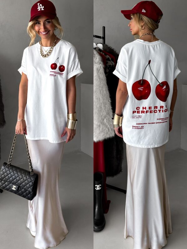 Bílé oversize triko MANON s potiskem Velikost: ONESIZE