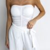 Bílý basic top DRESDENI s vycpávkami Velikost: ONESIZE - Image 3