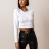 Bílý crop top AFRA s kamínky Velikost: ONESIZE - Image 2