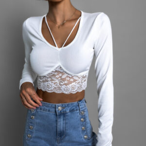 Bílý elegantní top VAGEN Velikost: ONESIZE