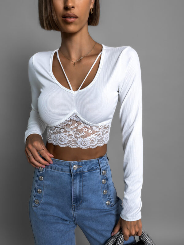 Bílý elegantní top VAGEN Velikost: ONESIZE