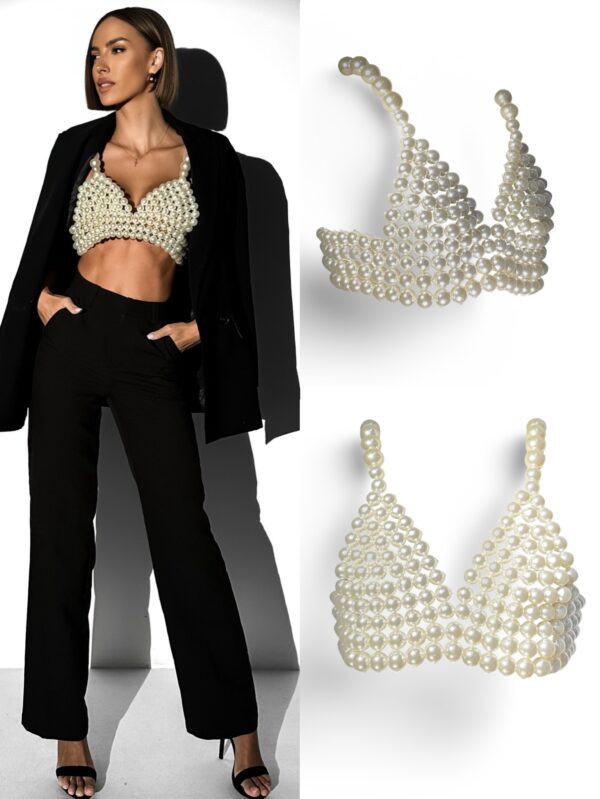 Bílý perlový elegantní top ARGEN Velikost: ONESIZE