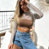 Bílý síťovaný top RALASAT s kamínky Velikost: ONESIZE - Image 3