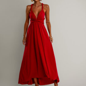 Bordó elegantní šaty BEATRICE s vázáním Velikost: ONESIZE