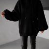 Černá oversize maxi mikina PYRRHA s kapucí Velikost: ONESIZE - Image 3