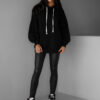 Černá oversize mikina CRUZY s kapucí Velikost: ONESIZE - Image 2