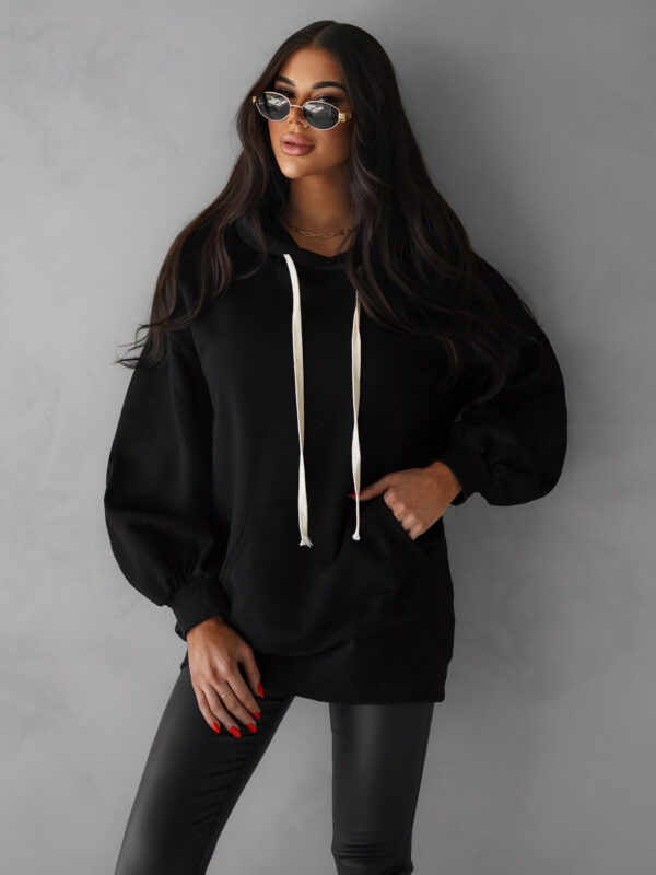 Černá oversize mikina CRUZY s kapucí Velikost: ONESIZE