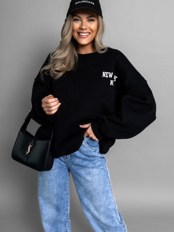 Černá oversized mikina SHINGO s potiskem95% bavlna Velikost: ONESIZE