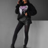 Černá oversized mikina THEANH s potiskem Velikost: ONESIZE - Image 3