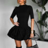 Černé balónové stylové šaty QIANY Velikost: M/L - Image 3