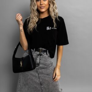Černé basic tričko VIESI s potiskem 95% bavlna Velikost: ONESIZE