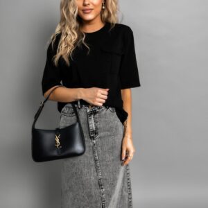 Černé basic triko ZALMAI s kapsičkou Velikost: ONESIZE