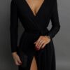 Černé dlouhé elegantní šaty JOELLIAN Velikost: ONESIZE - Image 3