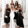 Černé elegantní šaty HARMONIA s mašlí - Image 2