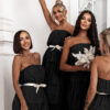 Černé elegantní šaty HARMONIA s mašlí - Image 3