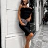 Černé elegantní šaty JAMILL s peříčky Velikost: L - Image 2