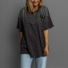 Černé oversize třpytivé tričko QURDEL Velikost: ONESIZE - Image 3