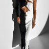 Černobílé sexy dlouhé šaty KARILETO Velikost: ONESIZE - Image 3
