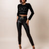 Černý crop top AFRA s kamínky Velikost: ONESIZE - Image 3