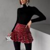 Červená mini flitrovaná balónová sukně CHAIM Velikost: ONESIZE - Image 3