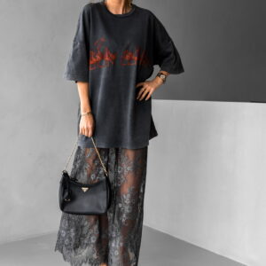 Don Lemme Oversized Triko Burning - washed Velikost: S