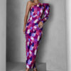 Fialové dlouhé barevné elegantní šaty KAROT Velikost: ONESIZE - Image 3