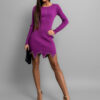Fialové elegantní šaty MENIS Velikost: ONESIZE - Image 3