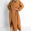 Hnědé basic dlouhé košilové šaty košile NESSY Velikost: ONESIZE - Image 3