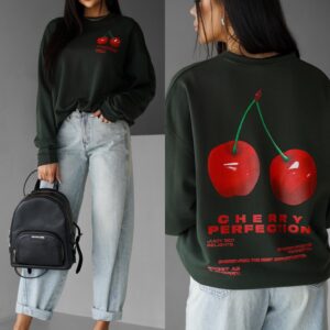Khaki bavlněná oversize mikina MEYRA Velikost: ONESIZE
