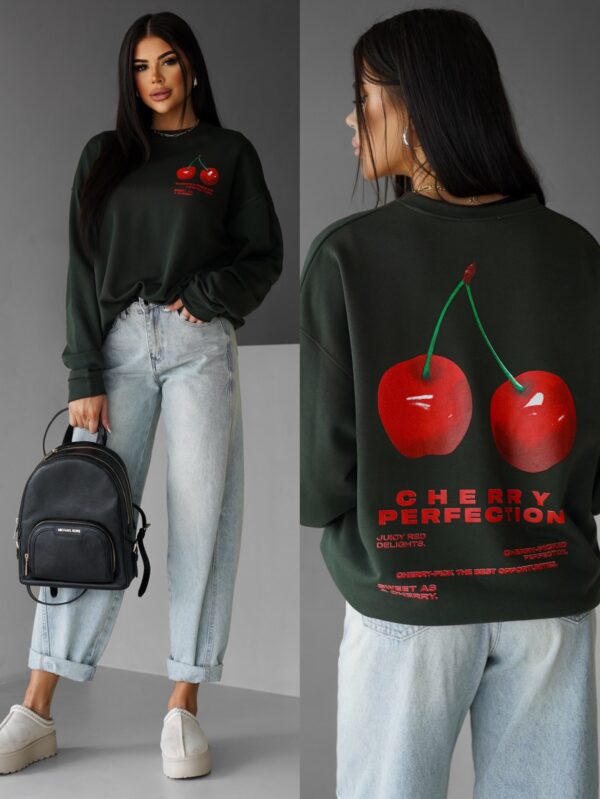 Khaki bavlněná oversize mikina MEYRA Velikost: ONESIZE