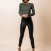 Khaki crop top AFRA s kamínky Velikost: ONESIZE - Image 2