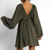 Khaki krátké basic boho šaty RANGE Velikost: ONESIZE - Image 2