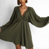 Khaki krátké basic boho šaty RANGE Velikost: ONESIZE - Image 3