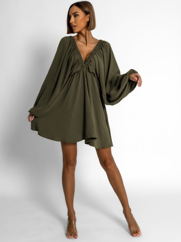 Khaki krátké basic boho šaty RANGE Velikost: ONESIZE
