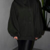 Khaki oversize mikina PYRRHA s kapucí Velikost: ONESIZE - Image 2