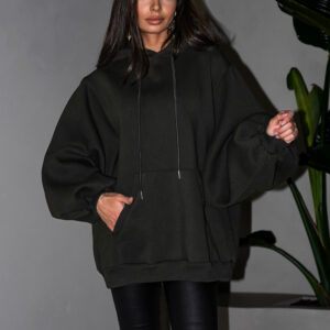 Khaki oversize mikina PYRRHA s kapucí Velikost: ONESIZE