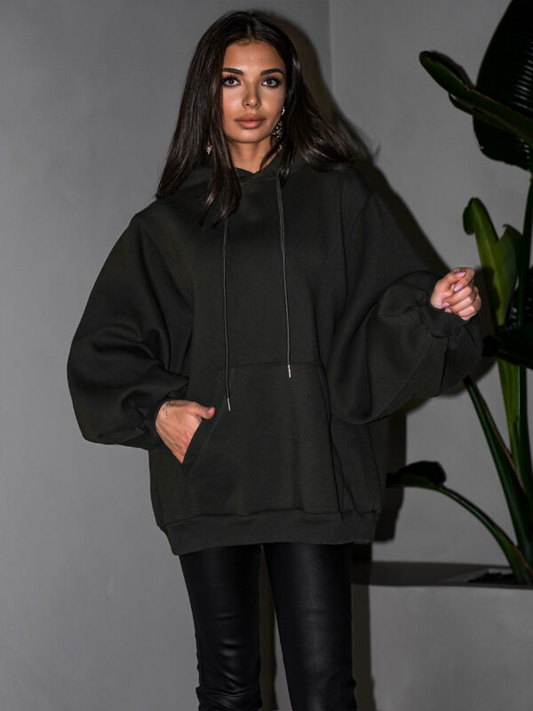 Khaki oversize mikina PYRRHA s kapucí Velikost: ONESIZE