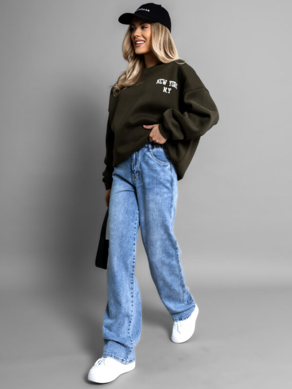 Khaki oversized mikina SHINGO 95% bavlna Velikost: ONESIZE